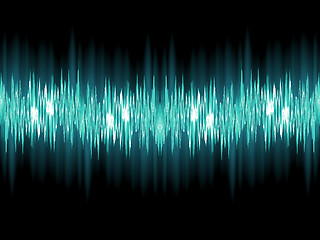 Image showing Bright sound wave on a dark green. EPS 10