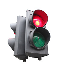Image showing traffic lights isolated on the white background