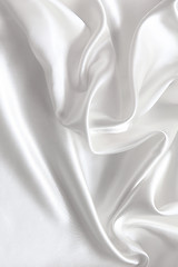 Image showing Smooth elegant white silk as background 