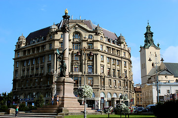 Image showing Monument of polish poet Adam Mickiewicz in Lviv