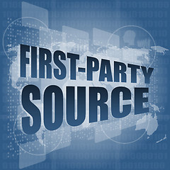 Image showing first party source words on digital touch screen interface
