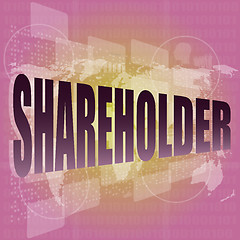 Image showing shareholding, internet marketing, business digital touch screen interface