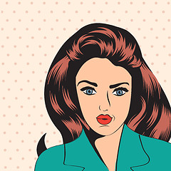 Image showing cute retro woman in comics style