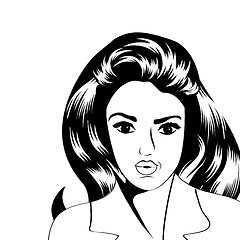 Image showing cute retro woman in comics style