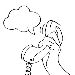 Image showing Hand holding a phone, pop art illustration