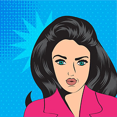 Image showing cute retro woman in comics style
