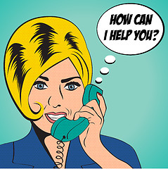 Image showing woman chatting on the phone, pop art illustration