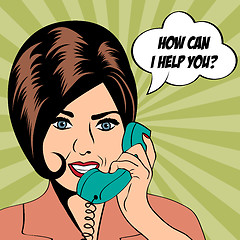 Image showing woman chatting on the phone, pop art illustration