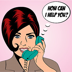 Image showing woman chatting on the phone, pop art illustration