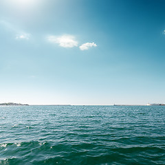 Image showing blue sea and sky with clouds