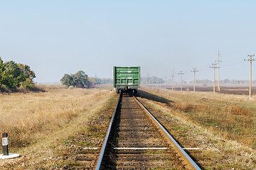 Image showing last wagon on old railroad