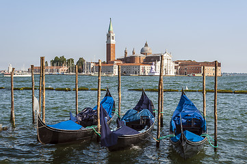 Image showing Gondolas in Venice.