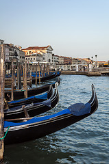 Image showing Gondolas in Venice.