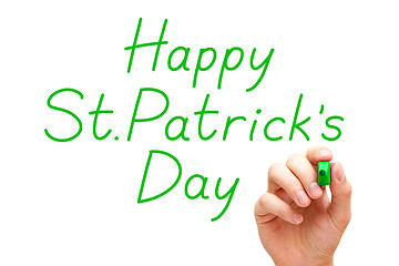 Image showing Happy Saint Patricks Day Green Marker