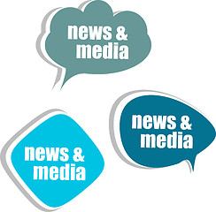 Image showing news and media. Set of stickers, labels, tags. Template for infographics