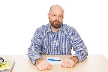 Image showing office man notepad