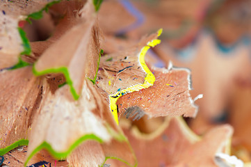 Image showing Texture shavings of colored pencils