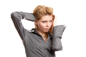 Image showing Girl on white background