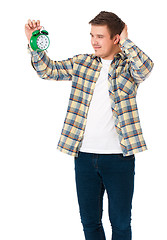 Image showing Man with alarm clock