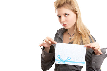 Image showing Girl with envelope
