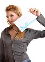 Image showing Girl with envelope