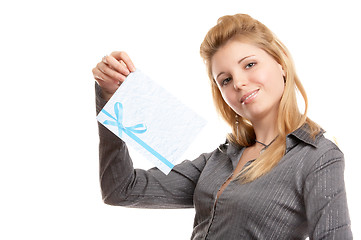 Image showing Girl with envelope