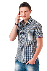 Image showing Young man with phone