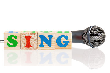 Image showing Microphone and word Sing