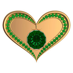 Image showing Emerald heart jewelry