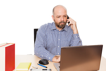 Image showing business man at the phone