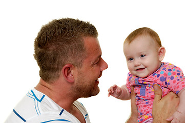 Image showing Smiling father and baby