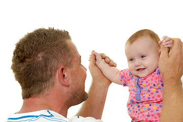 Image showing Smiling father and baby