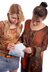 Image showing Girls with envelope