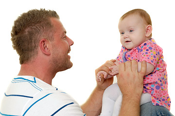 Image showing Smiling father and baby