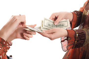 Image showing Hands with  money