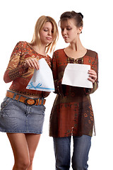 Image showing Girls with envelope