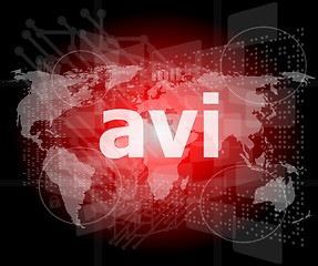 Image showing digital concept: avi word on digital screen