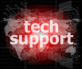 Image showing tech support word on a touch screen interface