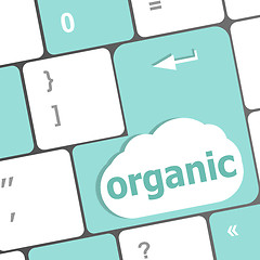 Image showing organic word on keyboard button