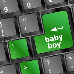 Image showing baby boy message on keyboard enter key