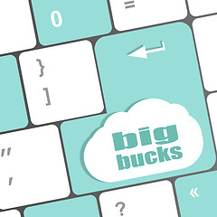 Image showing big bucks on computer keyboard key button