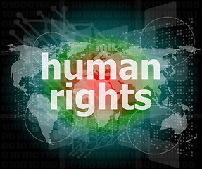 Image showing Law concept: words human rights on digital background