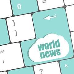 Image showing words world news on computer keyboard key