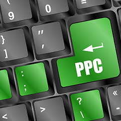 Image showing PPC (Pay Per Click) Concept. Button on Modern Computer Keyboard