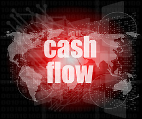 Image showing business words cash flow on digital screen showing financial success