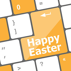 Image showing Happy Easter text button on keyboard keys