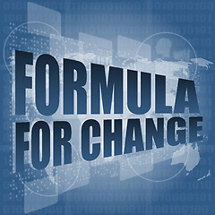 Image showing formula for change word on digital touch screen
