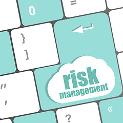 Image showing Keyboard with risk management button, internet concept