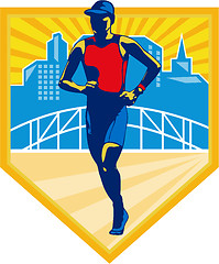 Image showing Triathlete Marathon Runner Retro