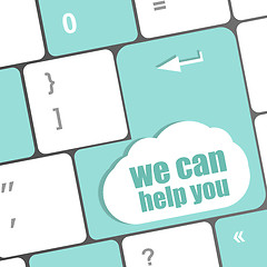 Image showing we can help you word on computer keyboard key